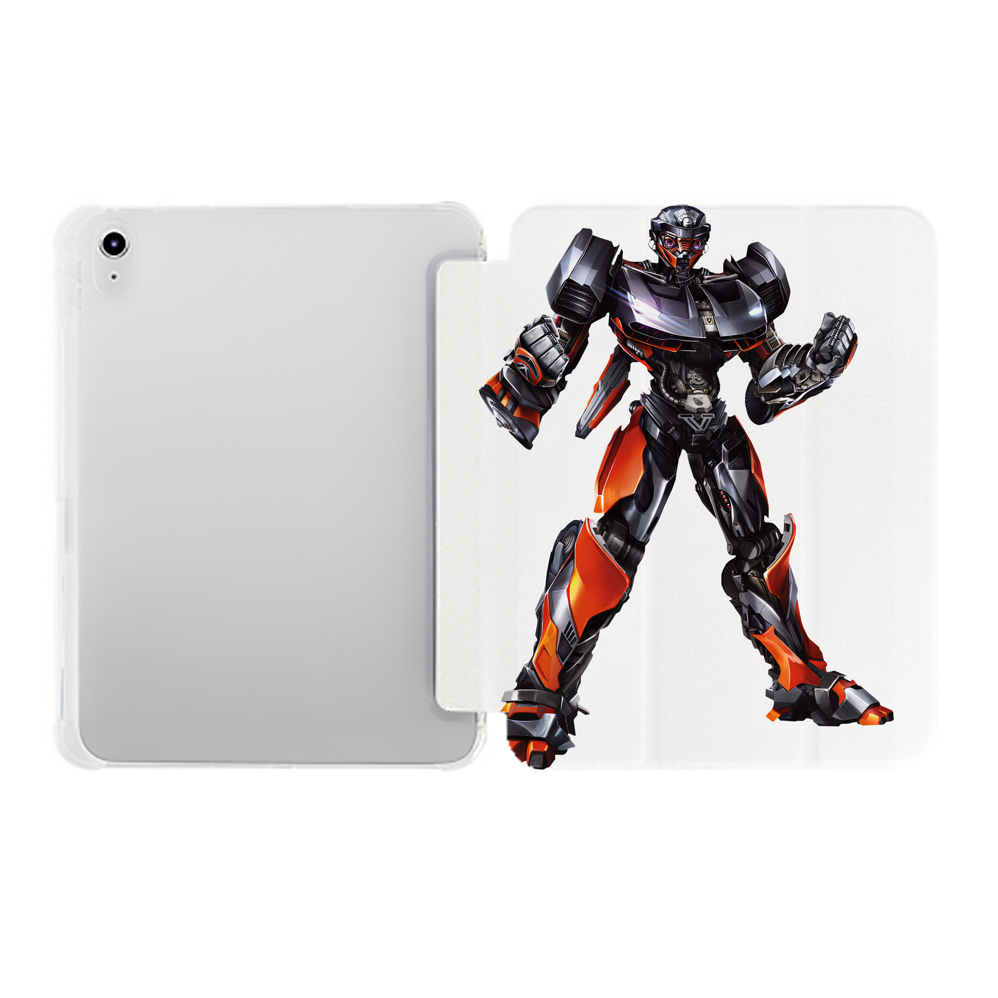 （画像用） Transformers トランスフォーマー IPad ケース ペン収納付き 三つ折りスタンド PUレザー×シリコン 対応機種9.5/10.5/10.9インチ